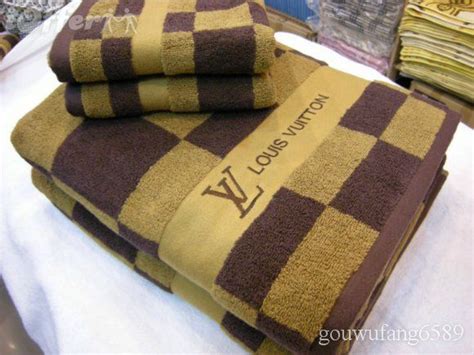 louis vuitton bathroom towels|Louis Vuitton bath towel set.